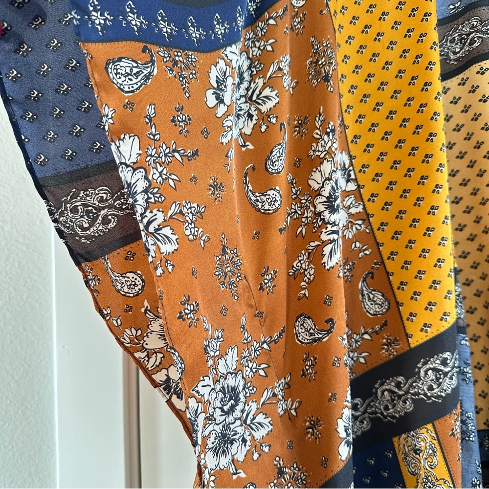 Free People Patchwork Floral Kimono in Mustard and Navy - Picture 5 of 8